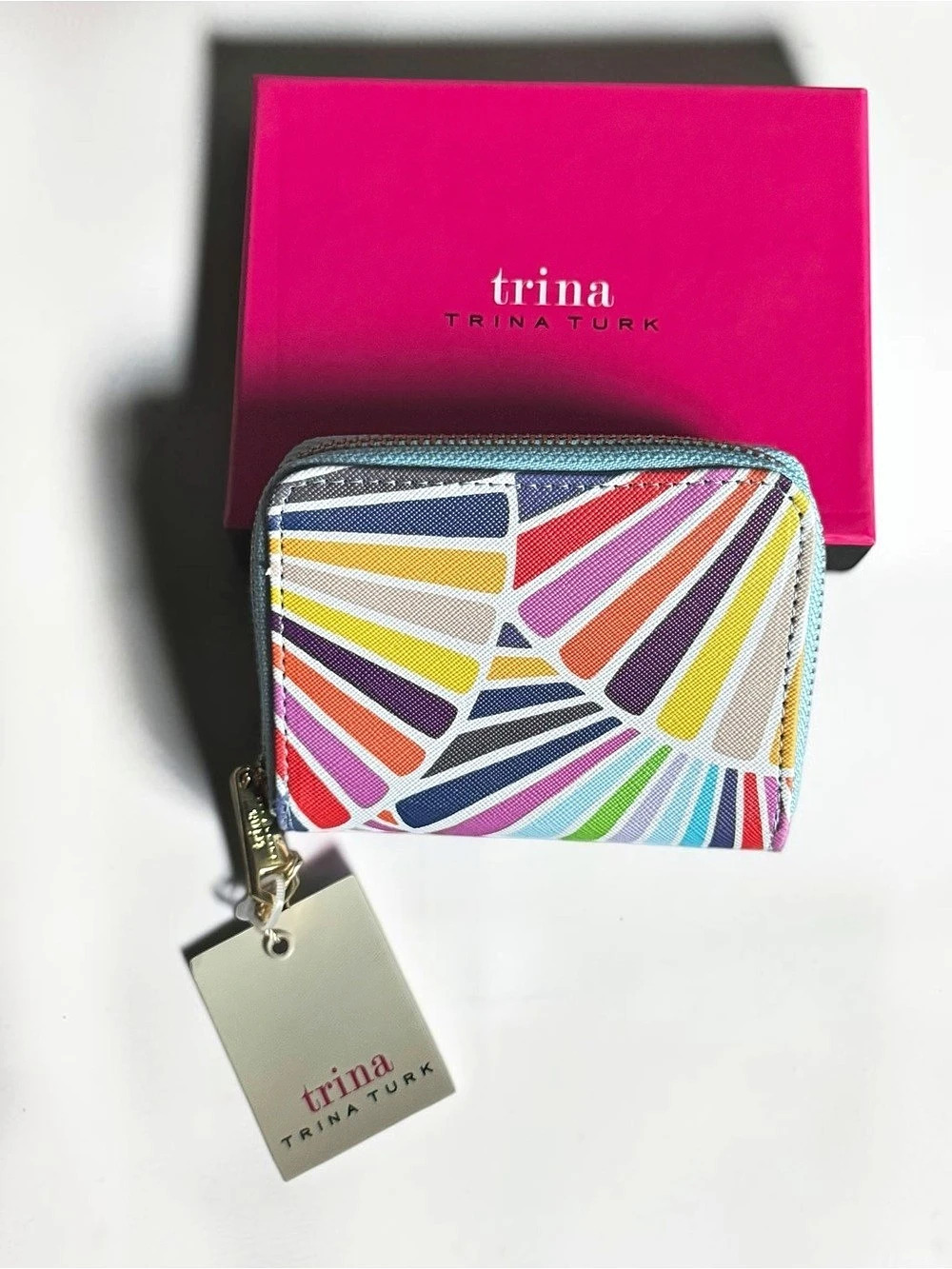 Trina Turk Geometric Cosmetic Wallet in Multicolor NWT
